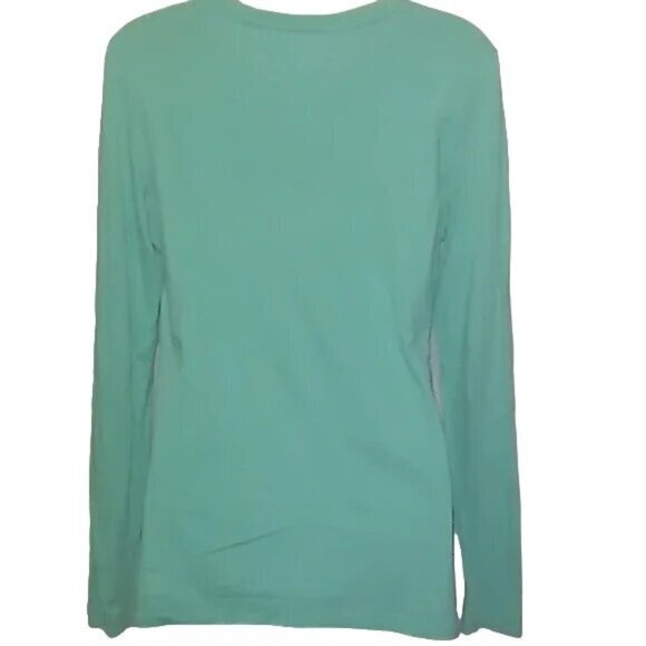 Vineyard Vines Pastel Green Logo Long Sleeve Crewneck T-shirt - Picture 3 of 4